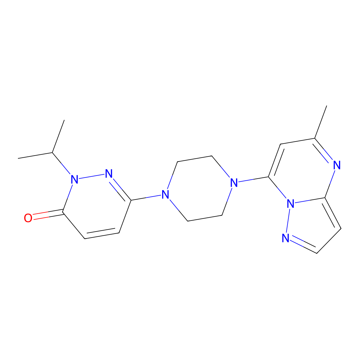 6-(4-{5-Methylpyrazolo[1,5-a]pyrimidin-7-yl}piperazin-1-yl)-2-(propan-2-yl)-2,3-dihydropyridazin-3-one molecular structure, CAS 2770625-45-9