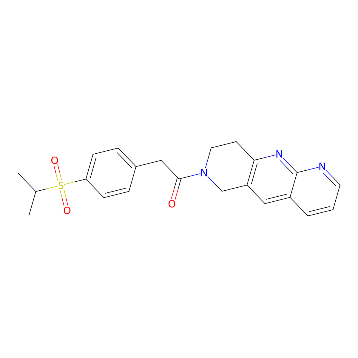 2-[4-(propane-2-sulfonyl)phenyl]-1-{6H,7H,8H,9H-pyrido[2,3-b]1,6-naphthyridin-7-yl}ethan-1-one molecular structure, CAS 2770625-88-0
