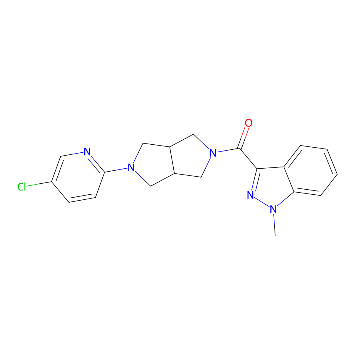 3-[5-(5-chloropyridin-2-yl)-octahydropyrrolo[3,4-c]pyrrole-2-carbonyl]-1-methyl-1H-indazole molecular structure, CAS 2770625-98-2