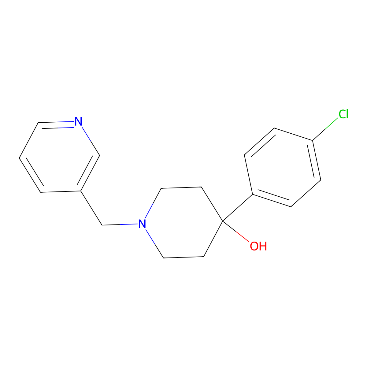 4-(4-Chlorophenyl)-1-[(pyridin-3-yl)methyl]piperidin-4-ol molecular structure, CAS 2770626-00-9
