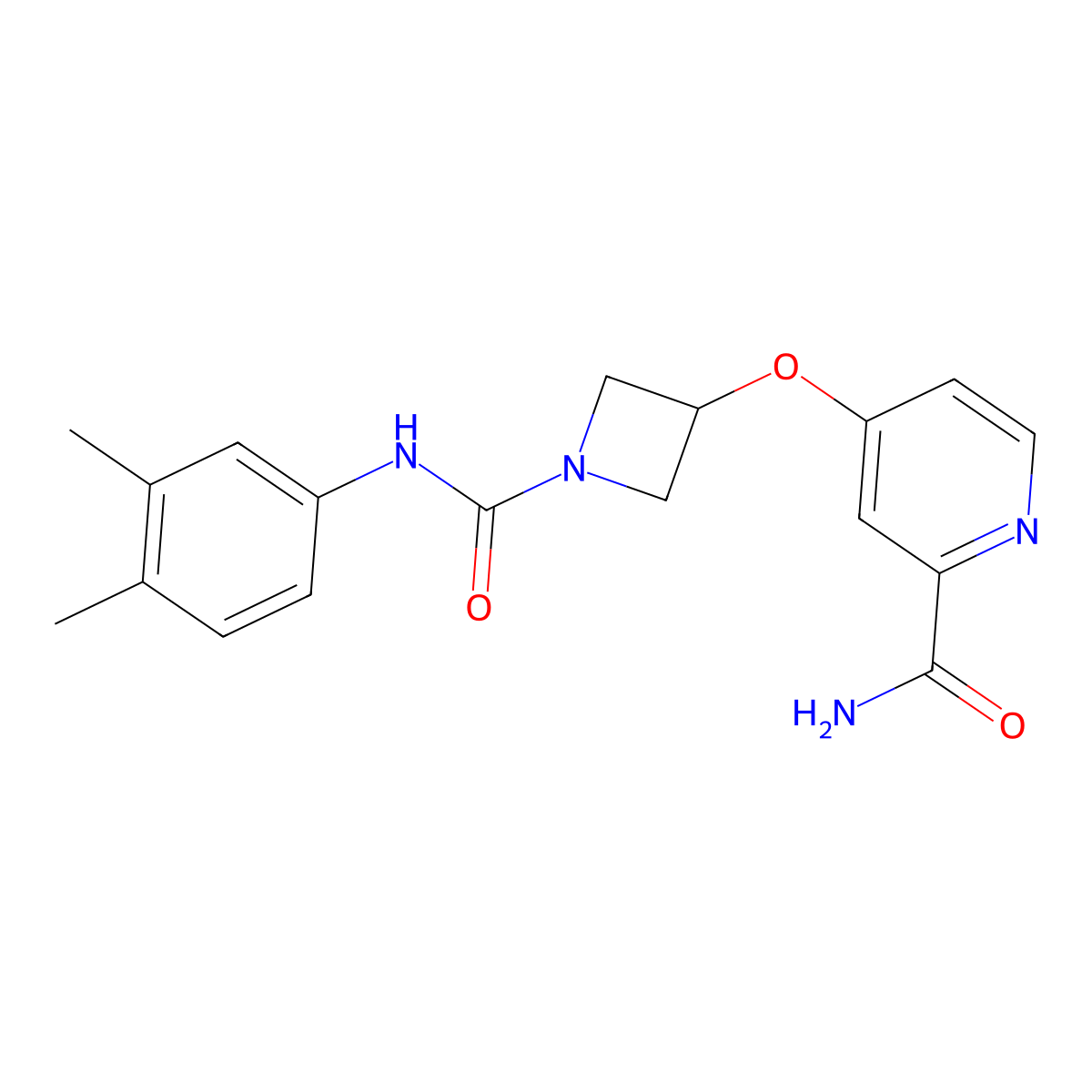 4-({1-[(3,4-Dimethylphenyl)carbamoyl]azetidin-3-yl}oxy)pyridine-2-carboxamide molecular structure, CAS 2770626-03-2