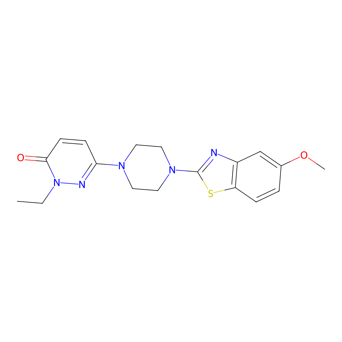 2-Ethyl-6-[4-(5-methoxy-1,3-benzothiazol-2-yl)piperazin-1-yl]-2,3-dihydropyridazin-3-one molecular structure, CAS 2770626-08-7