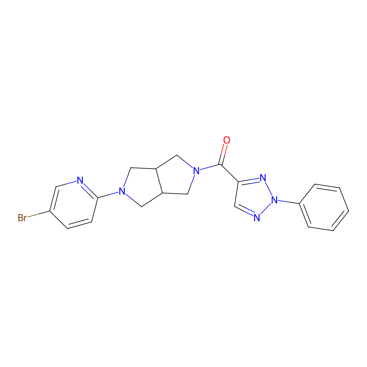 5-bromo-2-[5-(2-phenyl-2H-1,2,3-triazole-4-carbonyl)-octahydropyrrolo[3,4-c]pyrrol-2-yl]pyridine molecular structure, CAS 2770626-21-4