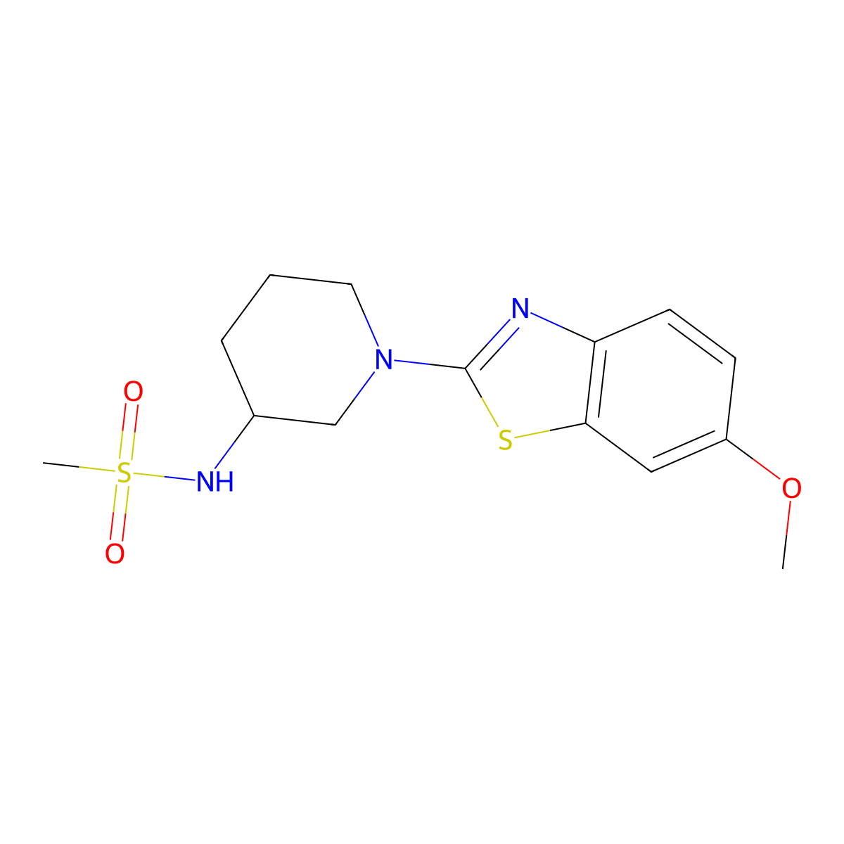N-[1-(6-methoxy-1,3-benzothiazol-2-yl)piperidin-3-yl]methanesulfonamide molecular structure, CAS 2770626-44-1