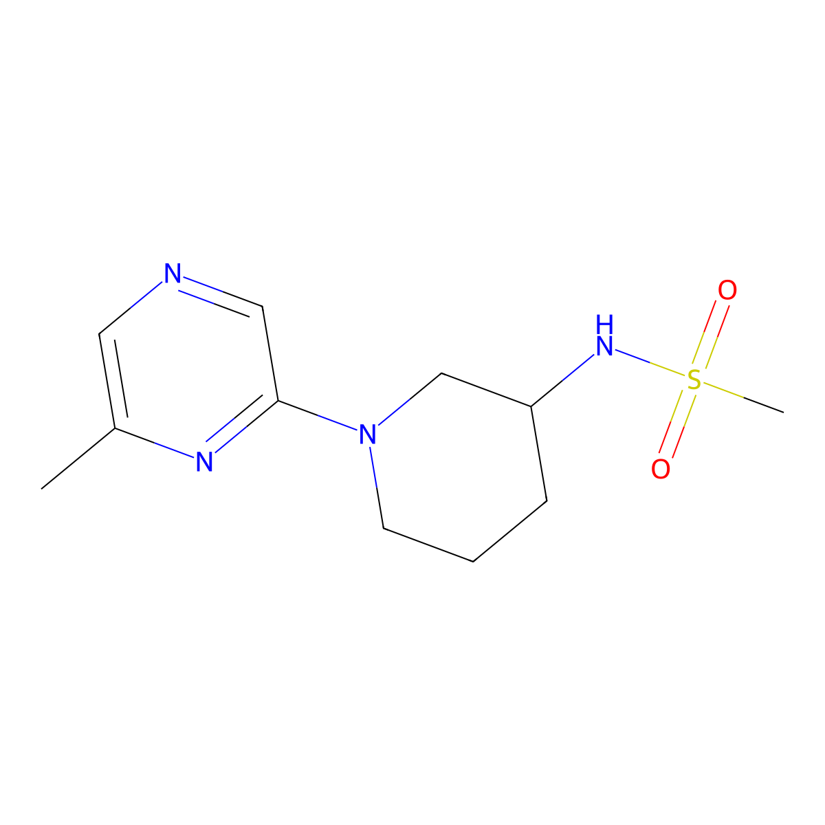 N-[1-(6-methylpyrazin-2-yl)piperidin-3-yl]methanesulfonamide molecular structure, CAS 2770626-45-2