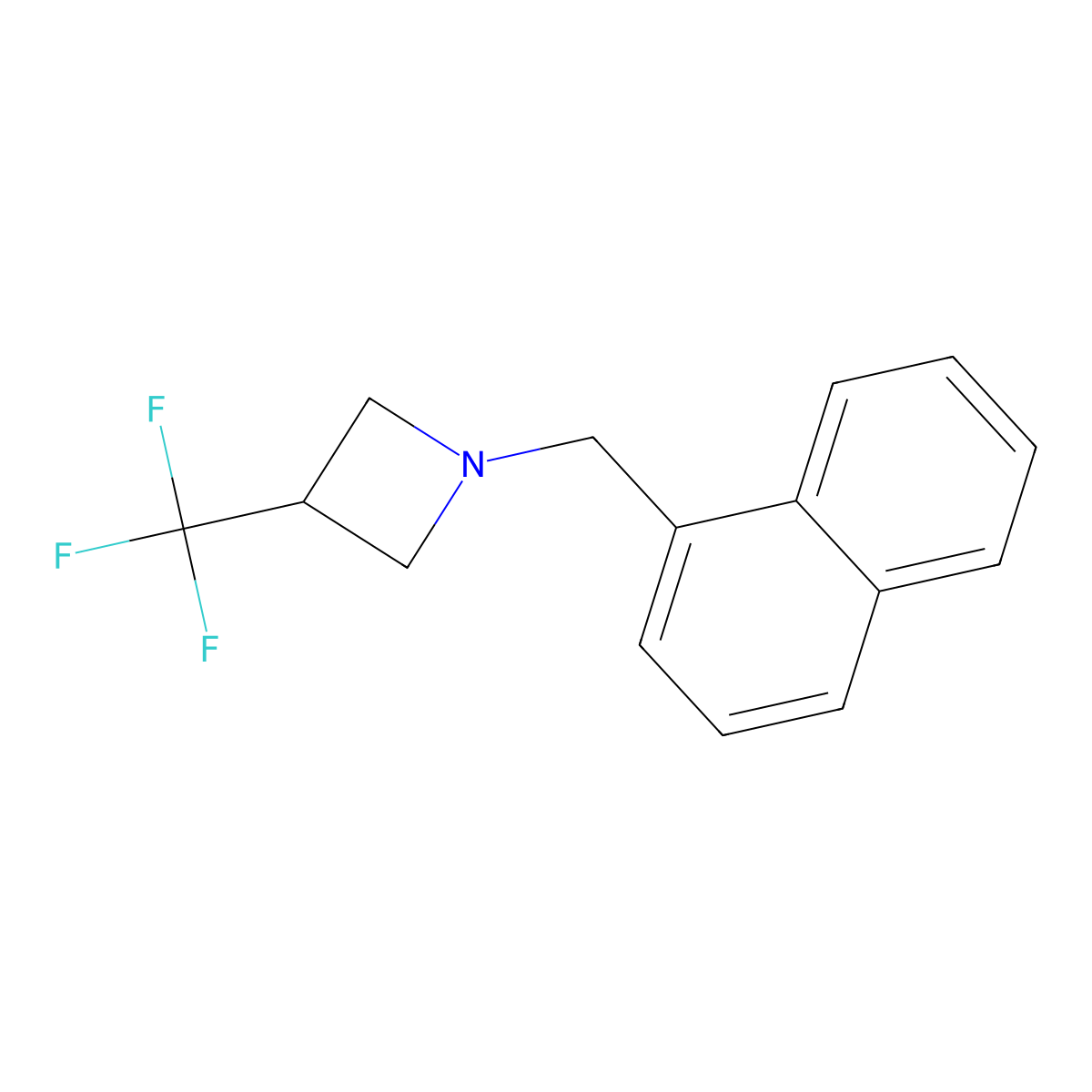 1-[(Naphthalen-1-yl)methyl]-3-(trifluoromethyl)azetidine molecular structure, CAS 2770626-46-3