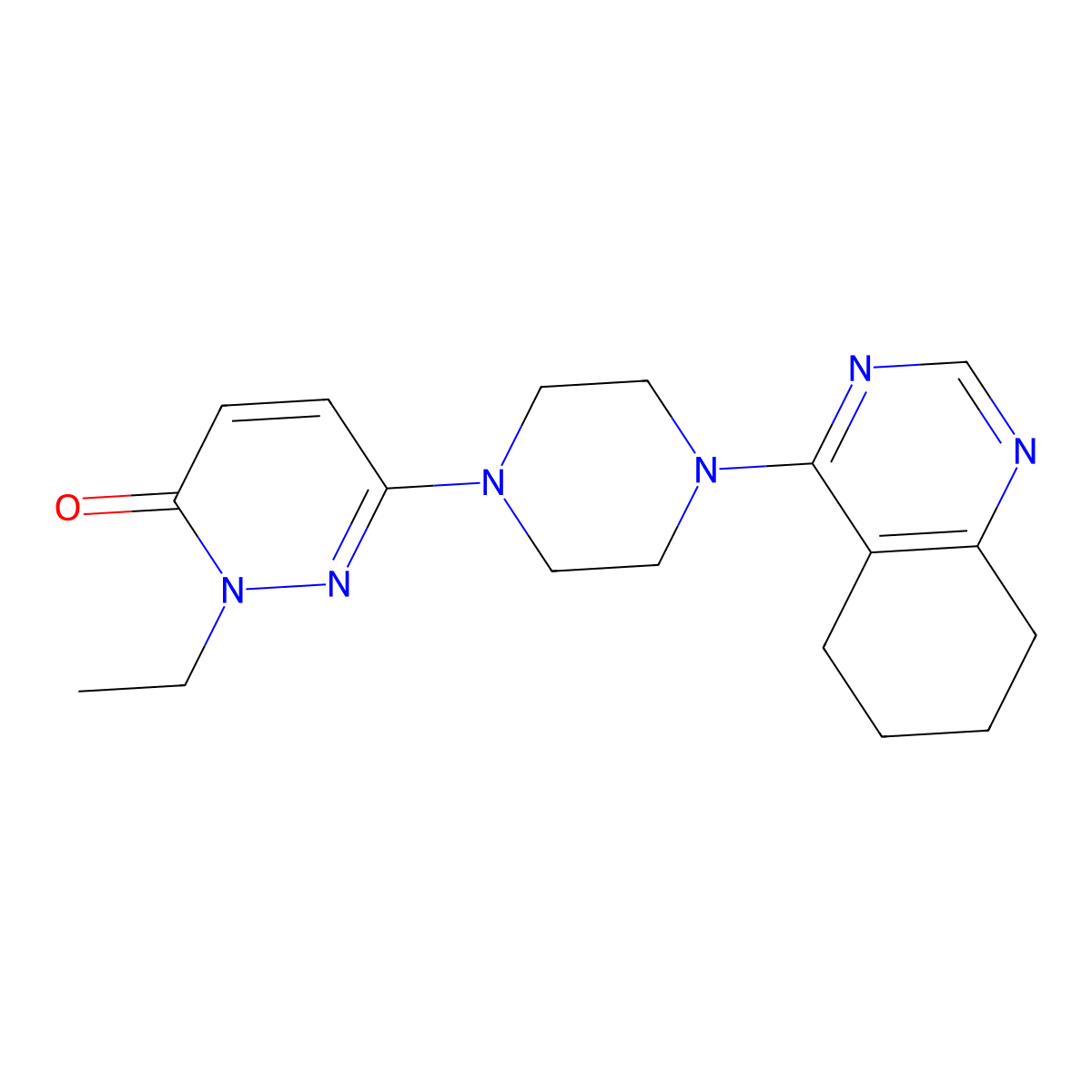 2-Ethyl-6-[4-(5,6,7,8-tetrahydroquinazolin-4-yl)piperazin-1-yl]-2,3-dihydropyridazin-3-one molecular structure, CAS 2770626-59-8