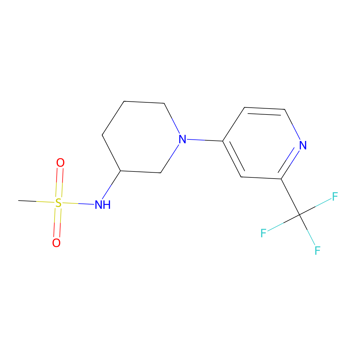 N-{1-[2-(trifluoromethyl)pyridin-4-yl]piperidin-3-yl}methanesulfonamide molecular structure, CAS 2770626-65-6