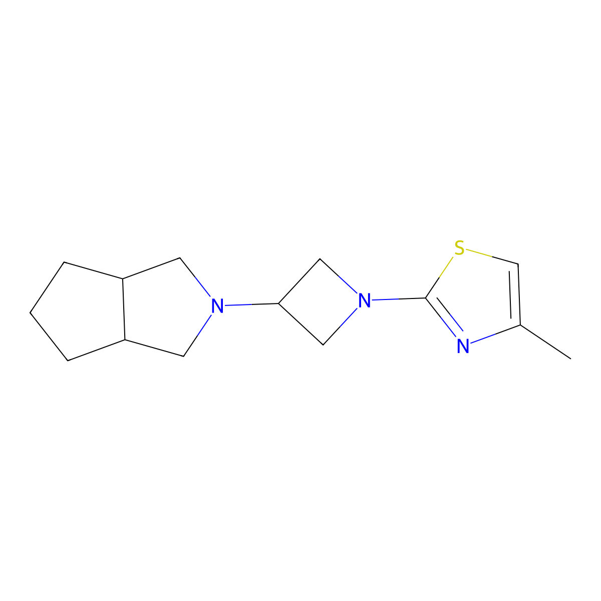 4-Methyl-2-(3-{octahydrocyclopenta[c]pyrrol-2-yl}azetidin-1-yl)-1,3-thiazole molecular structure, CAS 2770626-68-9