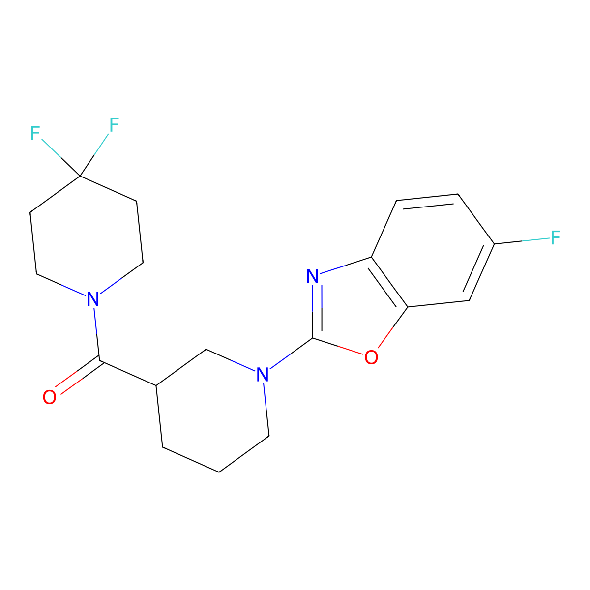 2-[3-(4,4-Difluoropiperidine-1-carbonyl)piperidin-1-yl]-6-fluoro-1,3-benzoxazole molecular structure, CAS 2770626-77-0