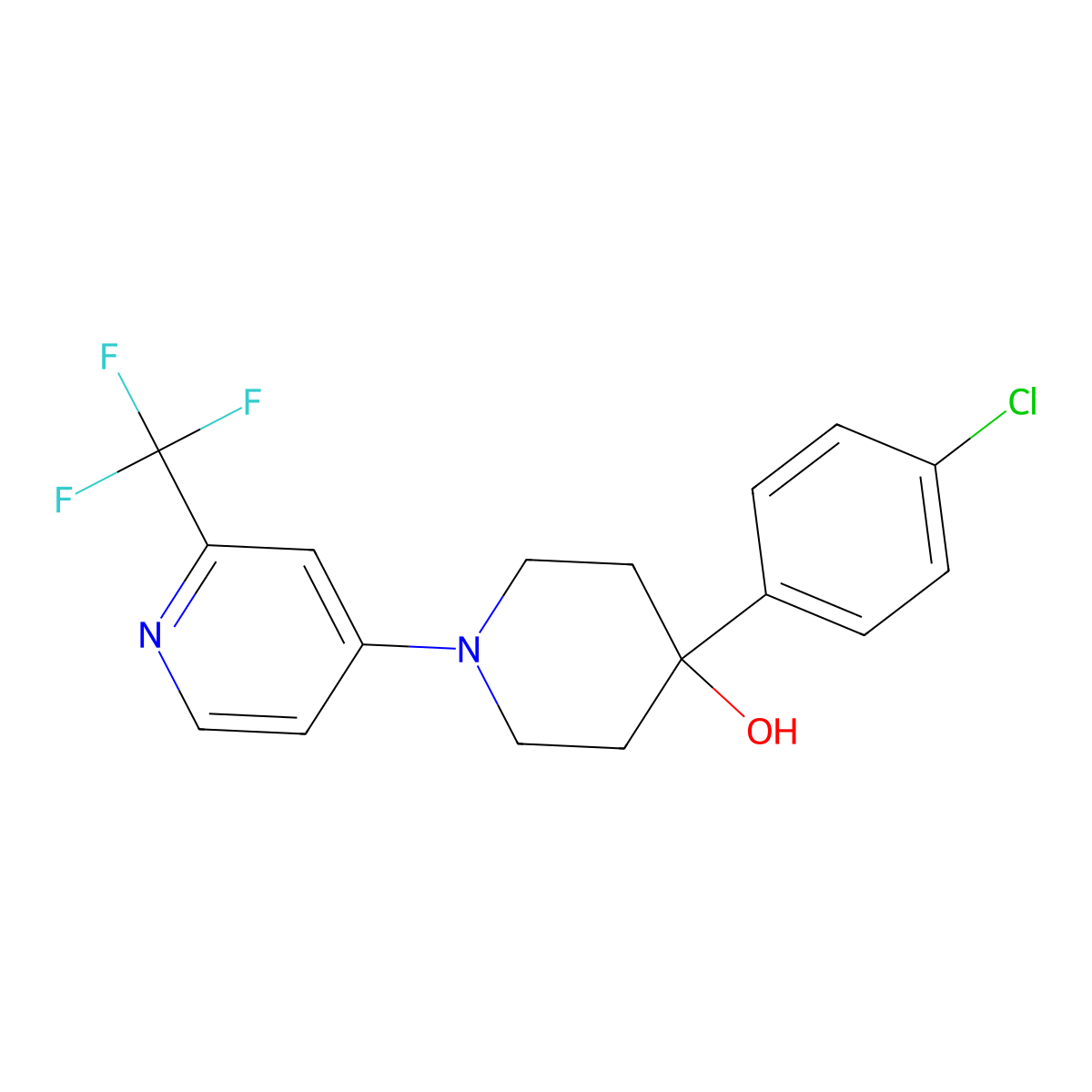 4-(4-Chlorophenyl)-1-[2-(trifluoromethyl)pyridin-4-yl]piperidin-4-ol molecular structure, CAS 2770626-82-7
