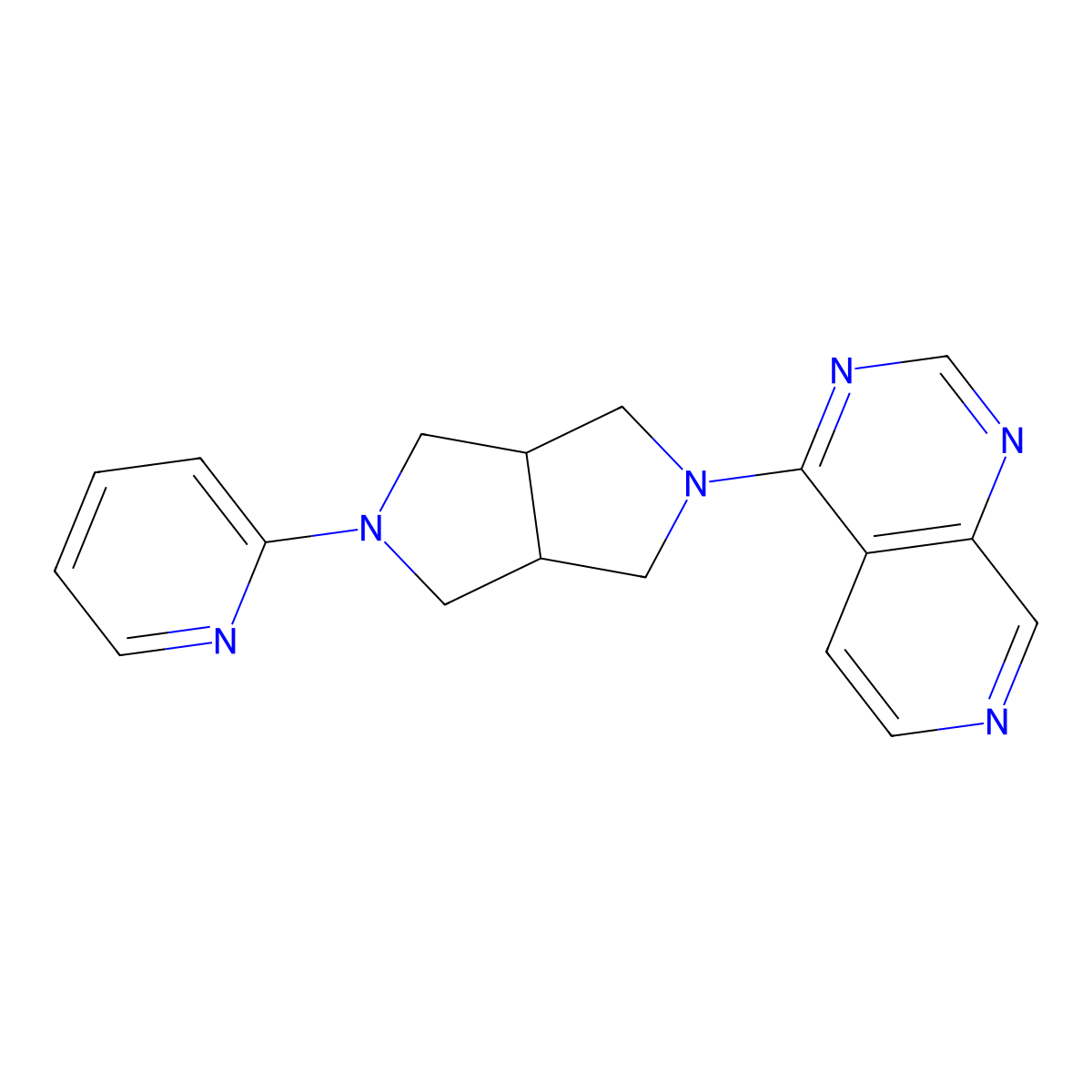 2-(5-{Pyrido[3,4-d]pyrimidin-4-yl}-octahydropyrrolo[3,4-c]pyrrol-2-yl)pyridine molecular structure, CAS 2770626-85-0