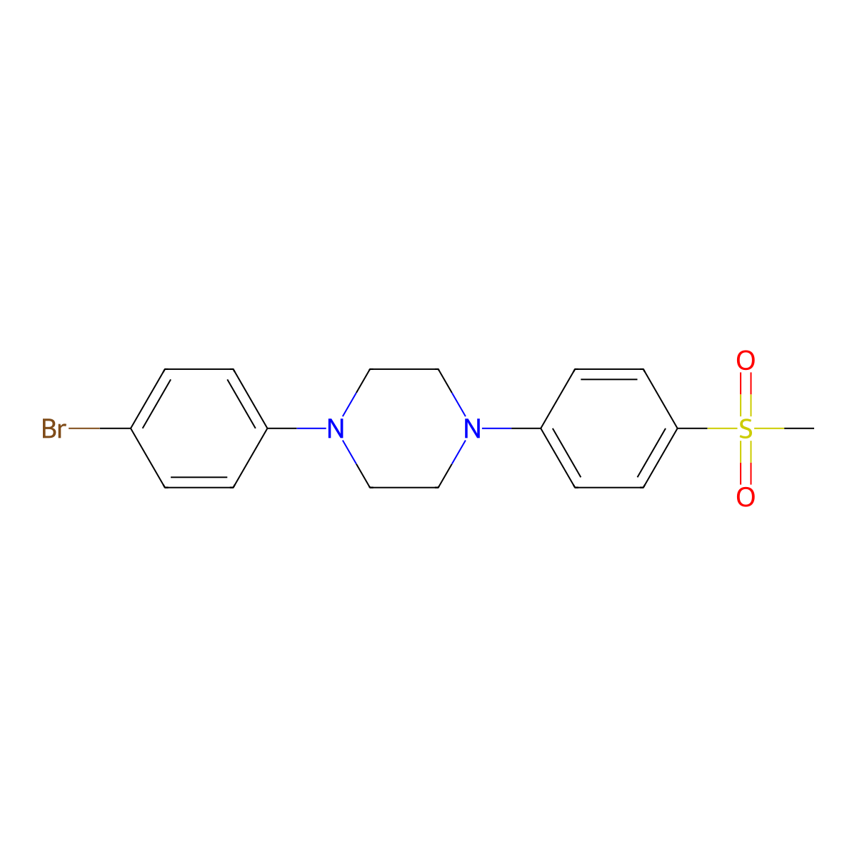 1-(4-Bromophenyl)-4-(4-methanesulfonylphenyl)piperazine molecular structure, CAS 2770627-05-7