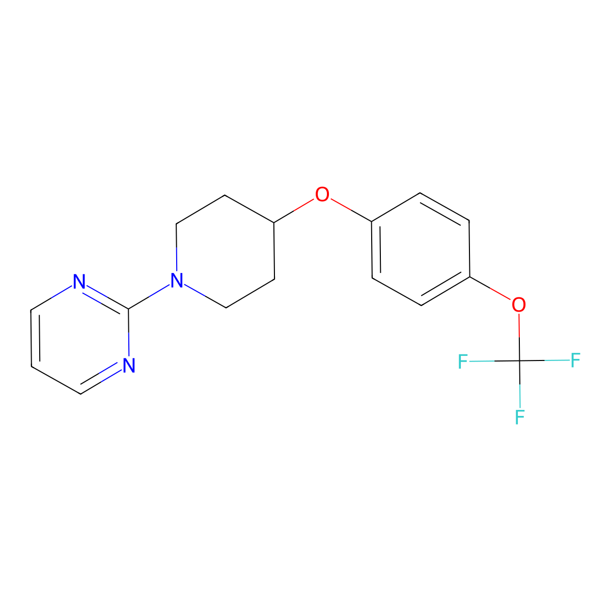 2-{4-[4-(Trifluoromethoxy)phenoxy]piperidin-1-yl}pyrimidine molecular structure, CAS 2770627-24-0
