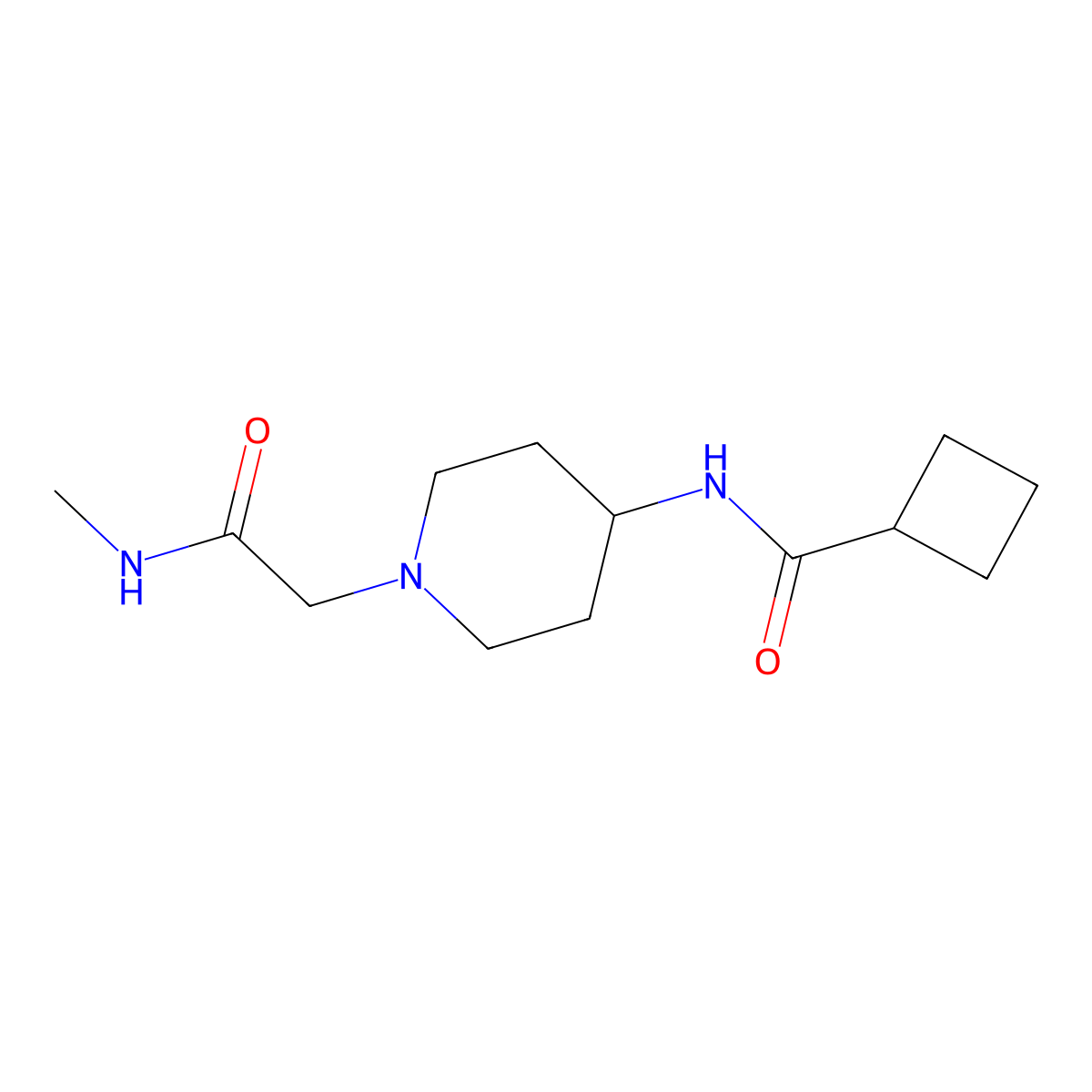 N-{1-[(methylcarbamoyl)methyl]piperidin-4-yl}cyclobutanecarboxamide molecular structure, CAS 2770627-29-5