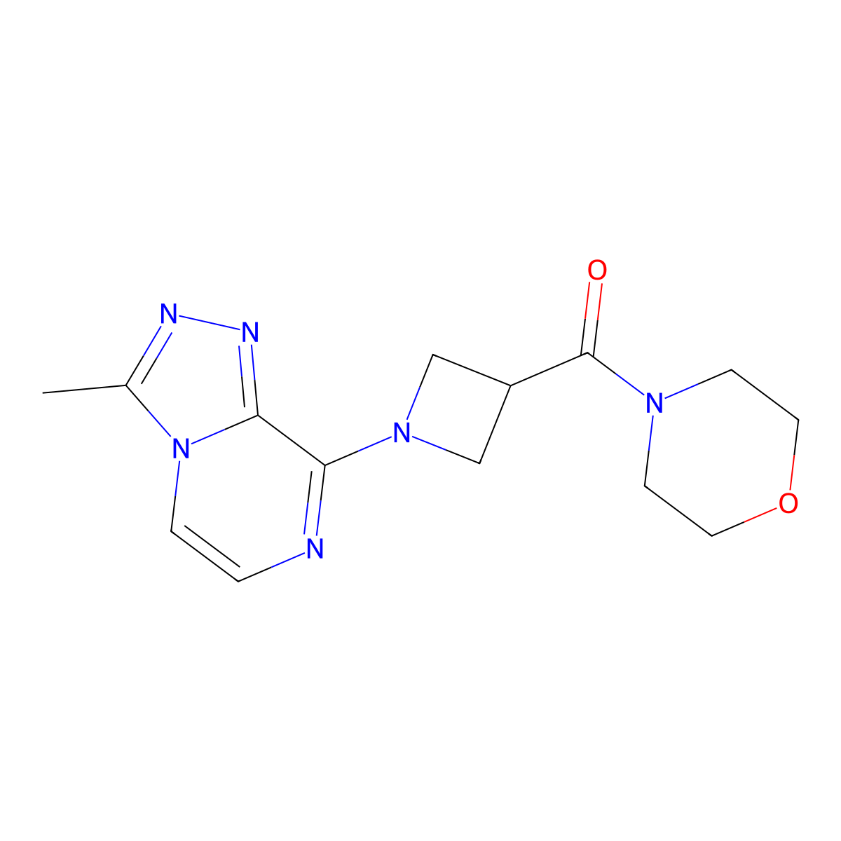 4-(1-{3-Methyl-[1,2,4]triazolo[4,3-a]pyrazin-8-yl}azetidine-3-carbonyl)morpholine molecular structure, CAS 2770627-32-0