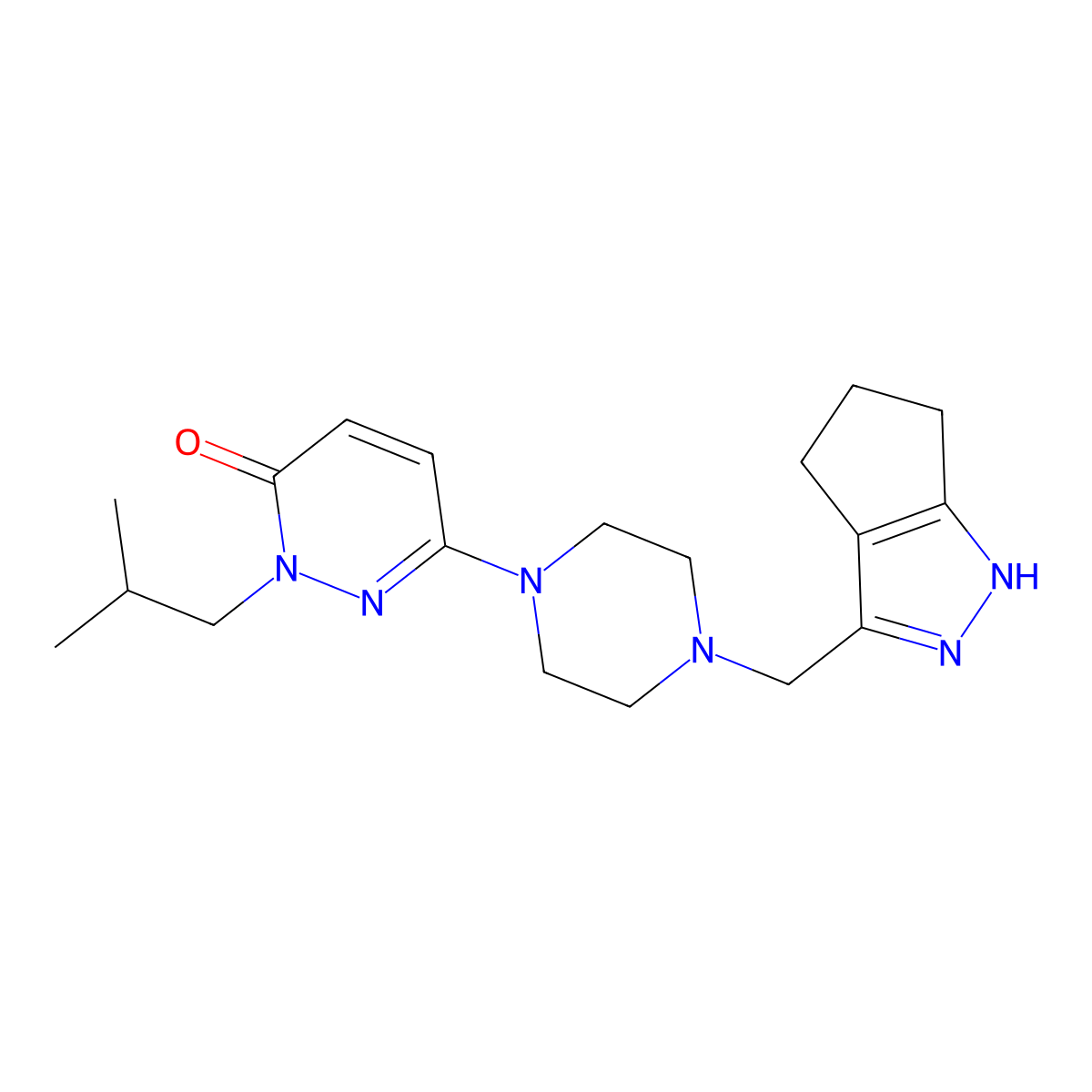 6-[4-({1H,4H,5H,6H-cyclopenta[c]pyrazol-3-yl}methyl)piperazin-1-yl]-2-(2-methylpropyl)-2,3-dihydropyridazin-3-one molecular structure, CAS 2770627-33-1