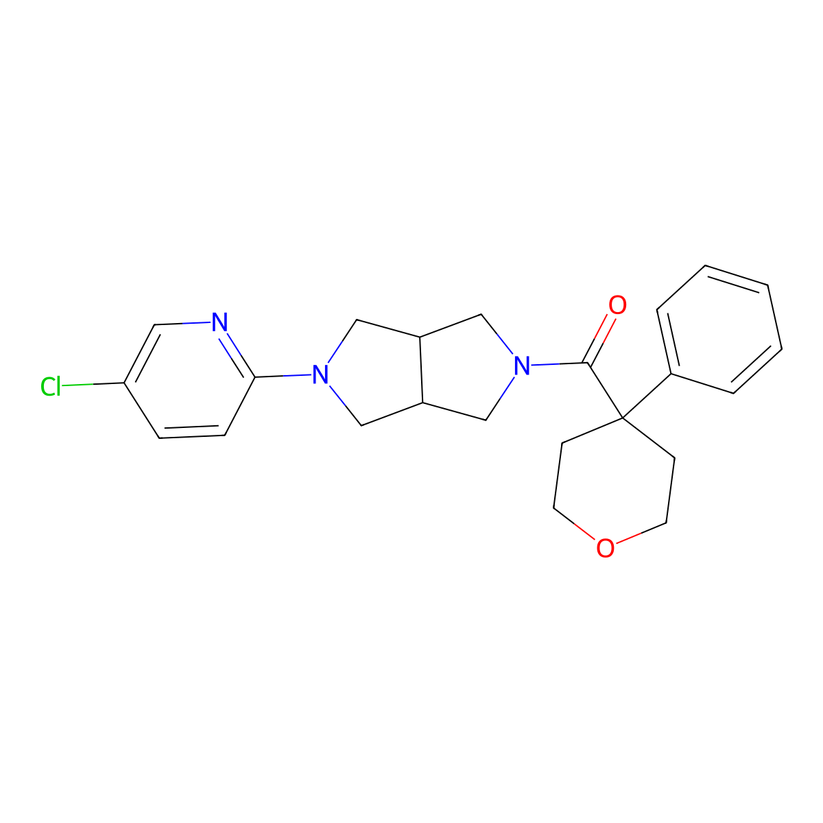 5-Chloro-2-[5-(4-phenyloxane-4-carbonyl)-octahydropyrrolo[3,4-c]pyrrol-2-yl]pyridine molecular structure, CAS 2770627-39-7