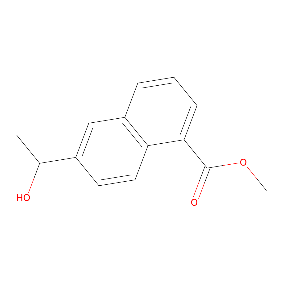 Methyl 6-(1-hydroxyethyl)naphthalene-1-carboxylate molecular structure, CAS 2770627-45-5