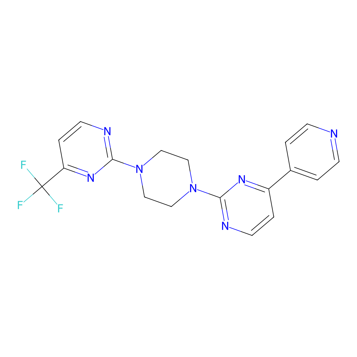 4-(Pyridin-4-yl)-2-{4-[4-(trifluoromethyl)pyrimidin-2-yl]piperazin-1-yl}pyrimidine molecular structure, CAS 2770627-48-8