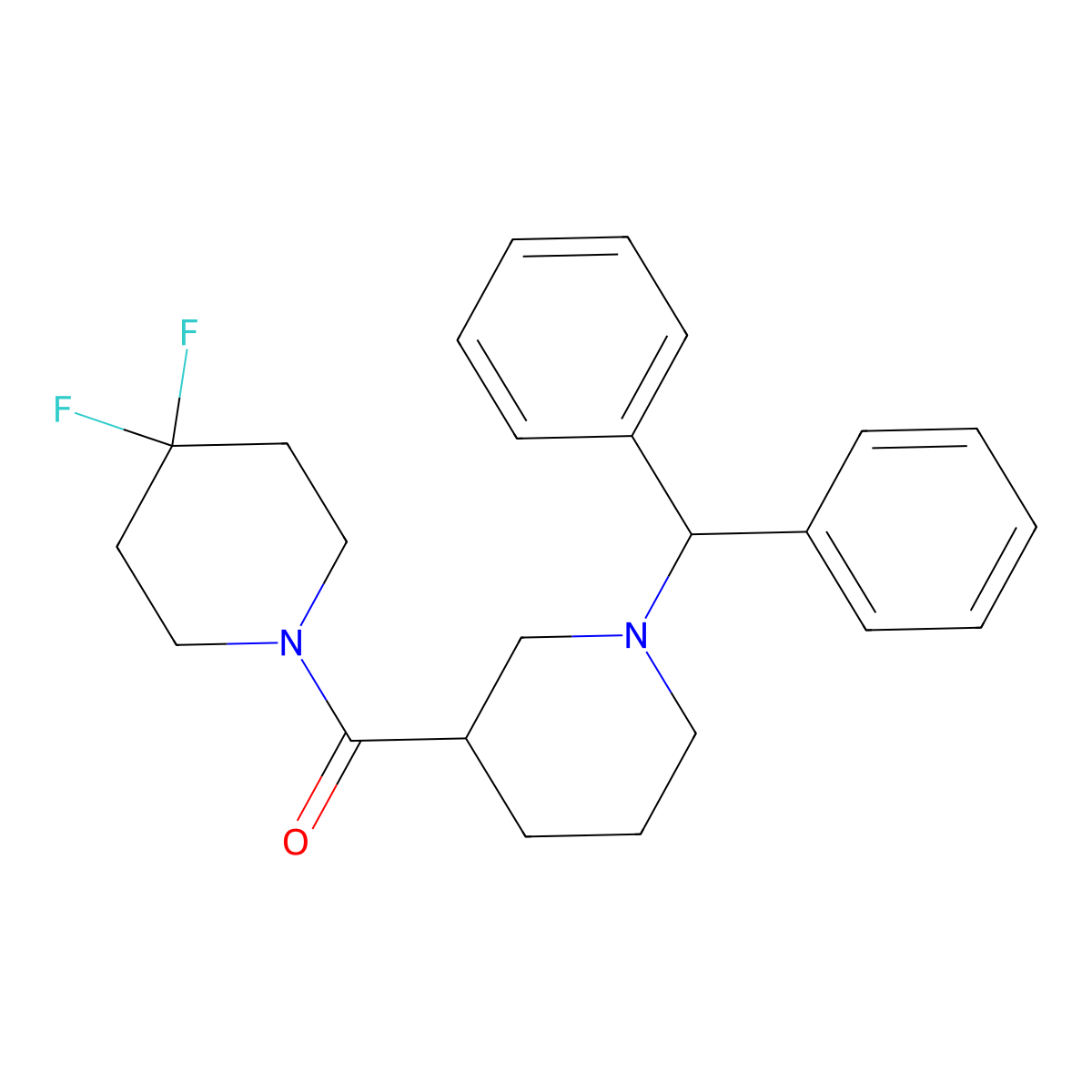 1-[1-(Diphenylmethyl)piperidine-3-carbonyl]-4,4-difluoropiperidine molecular structure, CAS 2770627-59-1