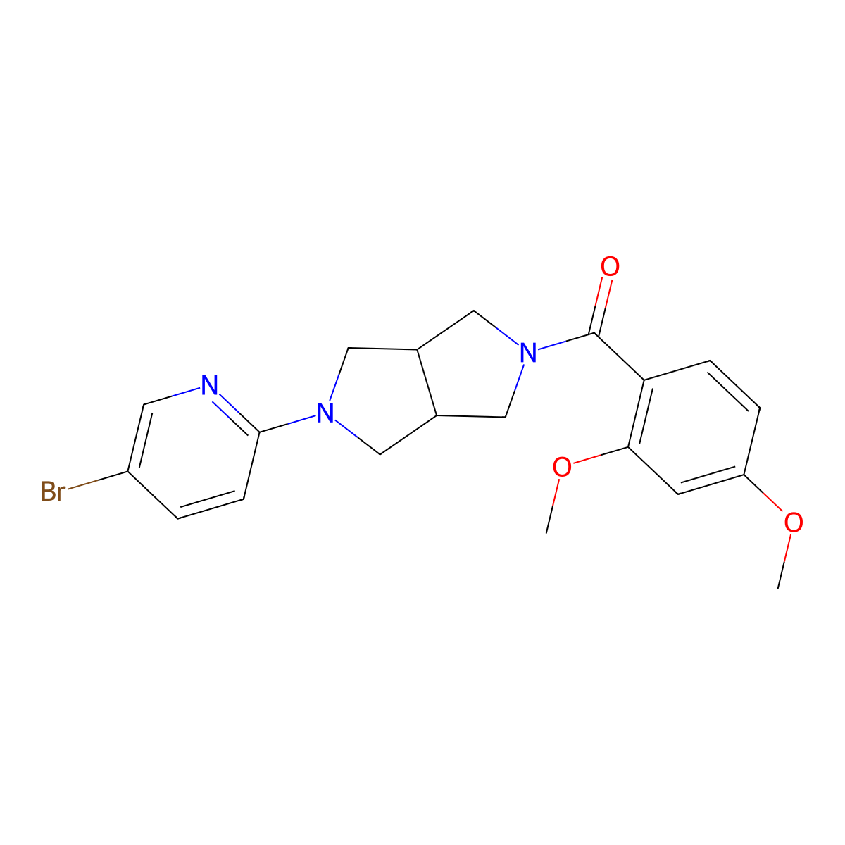 5-Bromo-2-[5-(2,4-dimethoxybenzoyl)-octahydropyrrolo[3,4-c]pyrrol-2-yl]pyridine molecular structure, CAS 2770627-61-5