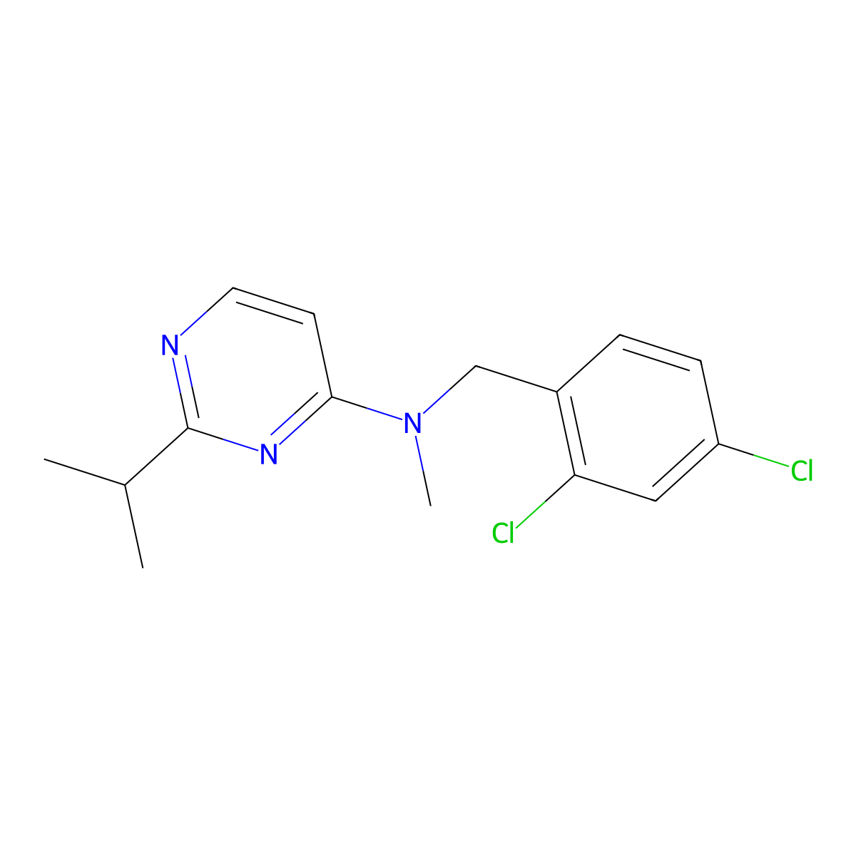 N-[(2,4-dichlorophenyl)methyl]-N-methyl-2-(propan-2-yl)pyrimidin-4-amine molecular structure, CAS 2770627-64-8