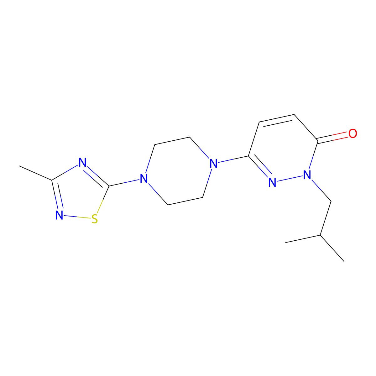 6-[4-(3-Methyl-1,2,4-thiadiazol-5-yl)piperazin-1-yl]-2-(2-methylpropyl)-2,3-dihydropyridazin-3-one molecular structure, CAS 2770627-84-2