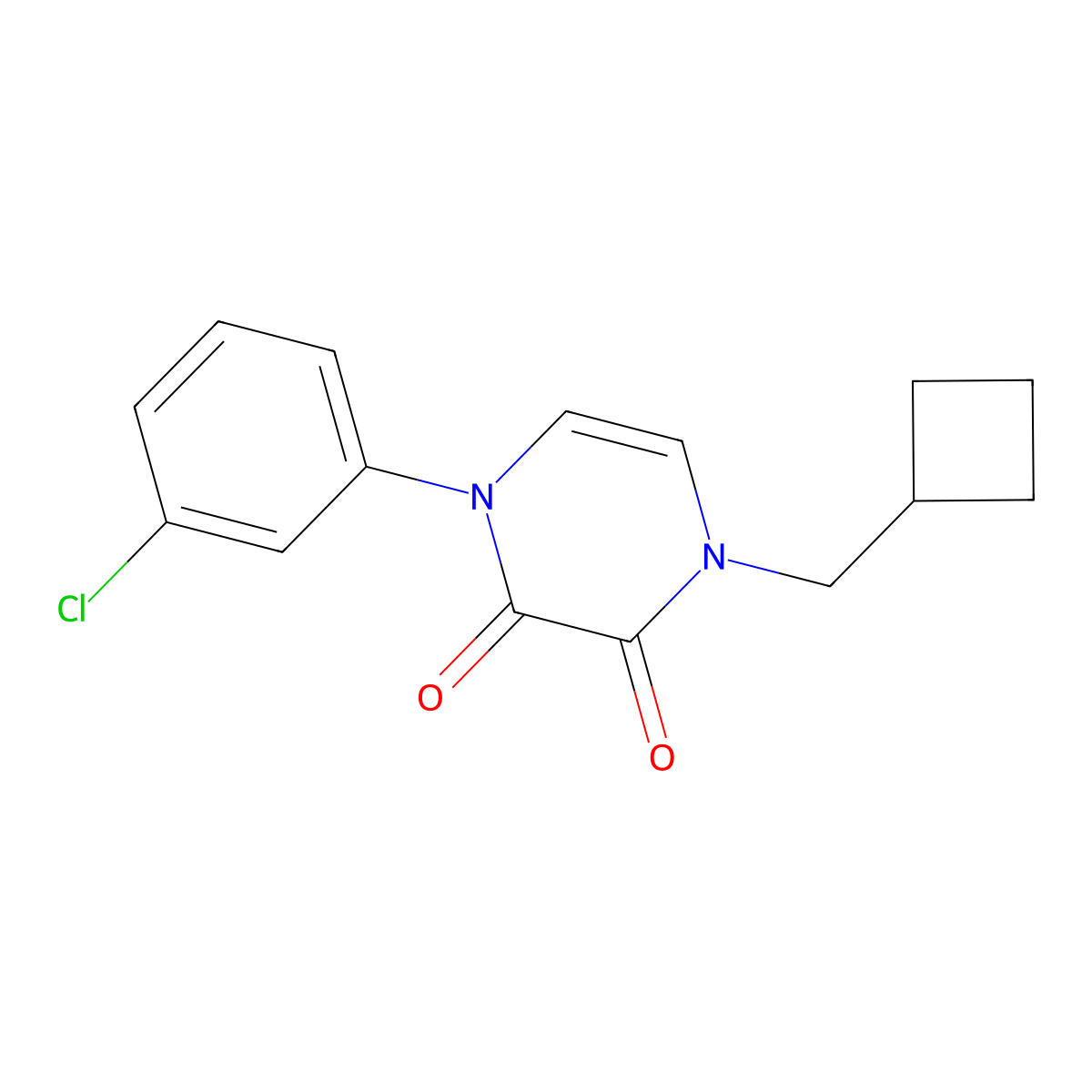 1-(3-Chlorophenyl)-4-(cyclobutylmethyl)-1,2,3,4-tetrahydropyrazine-2,3-dione molecular structure, CAS 2770627-94-4