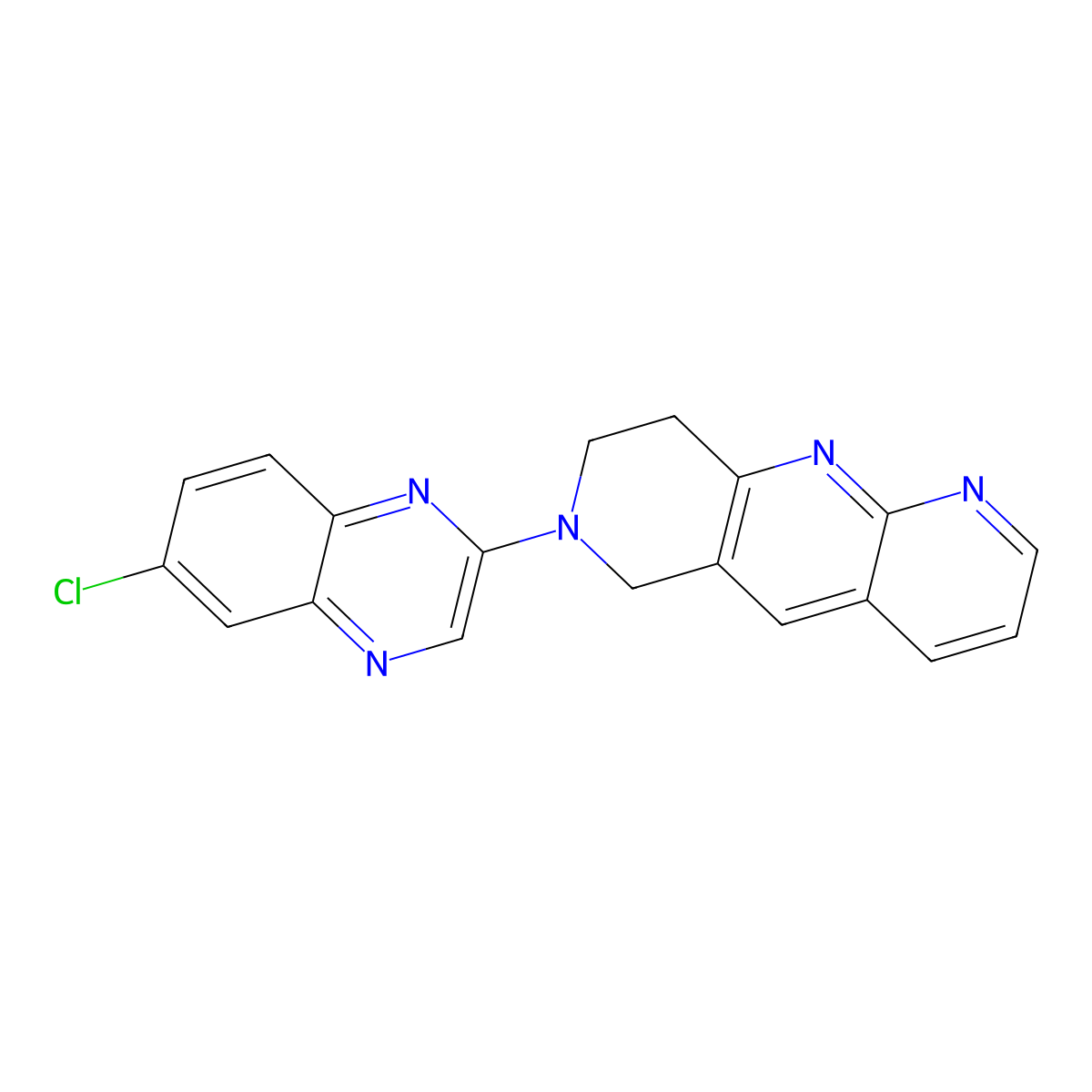 6-chloro-2-{6H,7H,8H,9H-pyrido[2,3-b]1,6-naphthyridin-7-yl}quinoxaline molecular structure, CAS 2770628-14-1