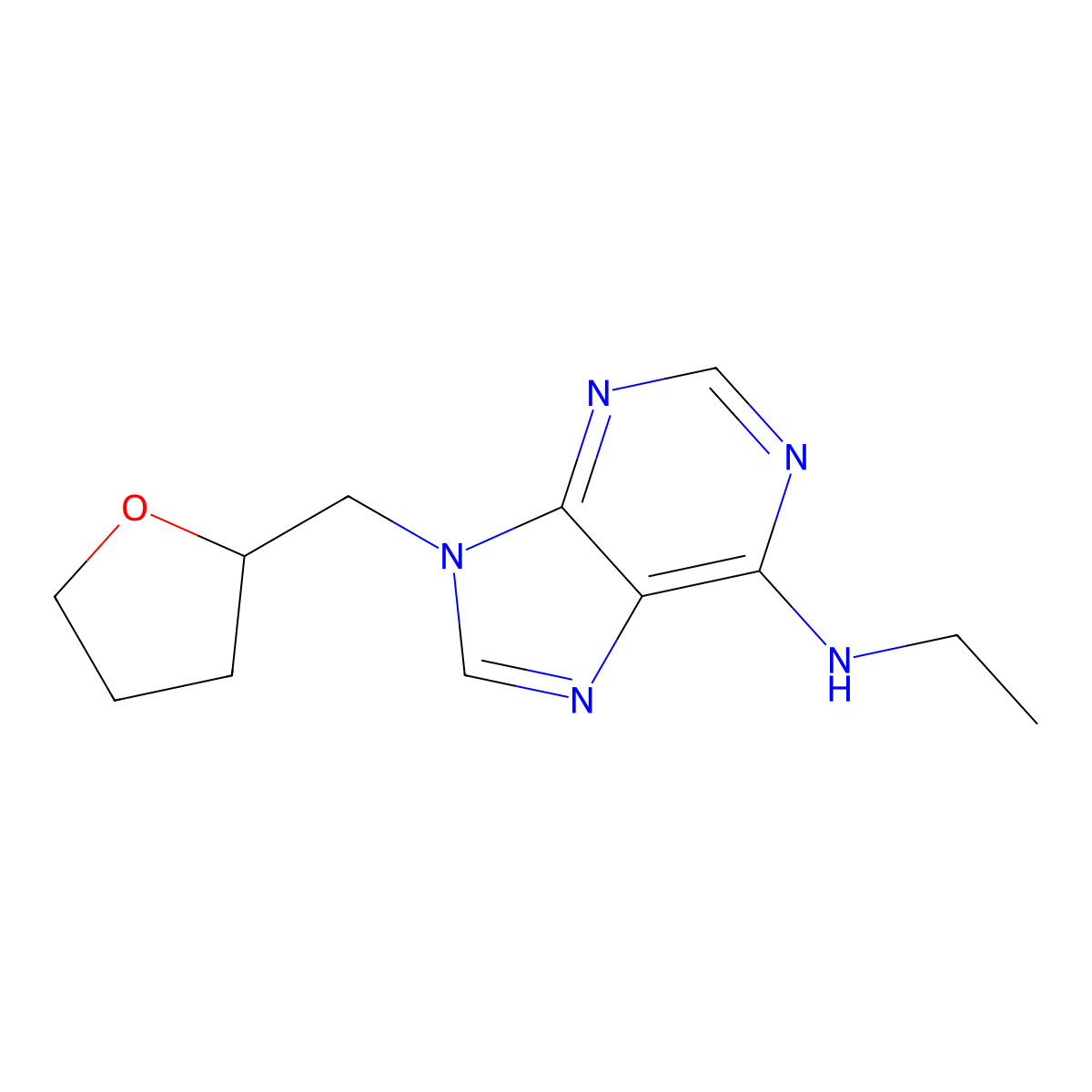 N-ethyl-9-[(oxolan-2-yl)methyl]-9H-purin-6-amine molecular structure, CAS 2770628-17-4