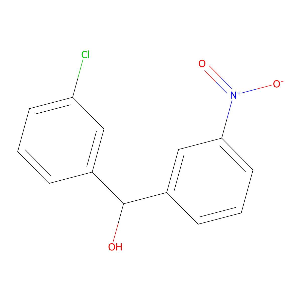(3-Chlorophenyl)(3-nitrophenyl)methanol molecular structure, CAS 2770628-24-3