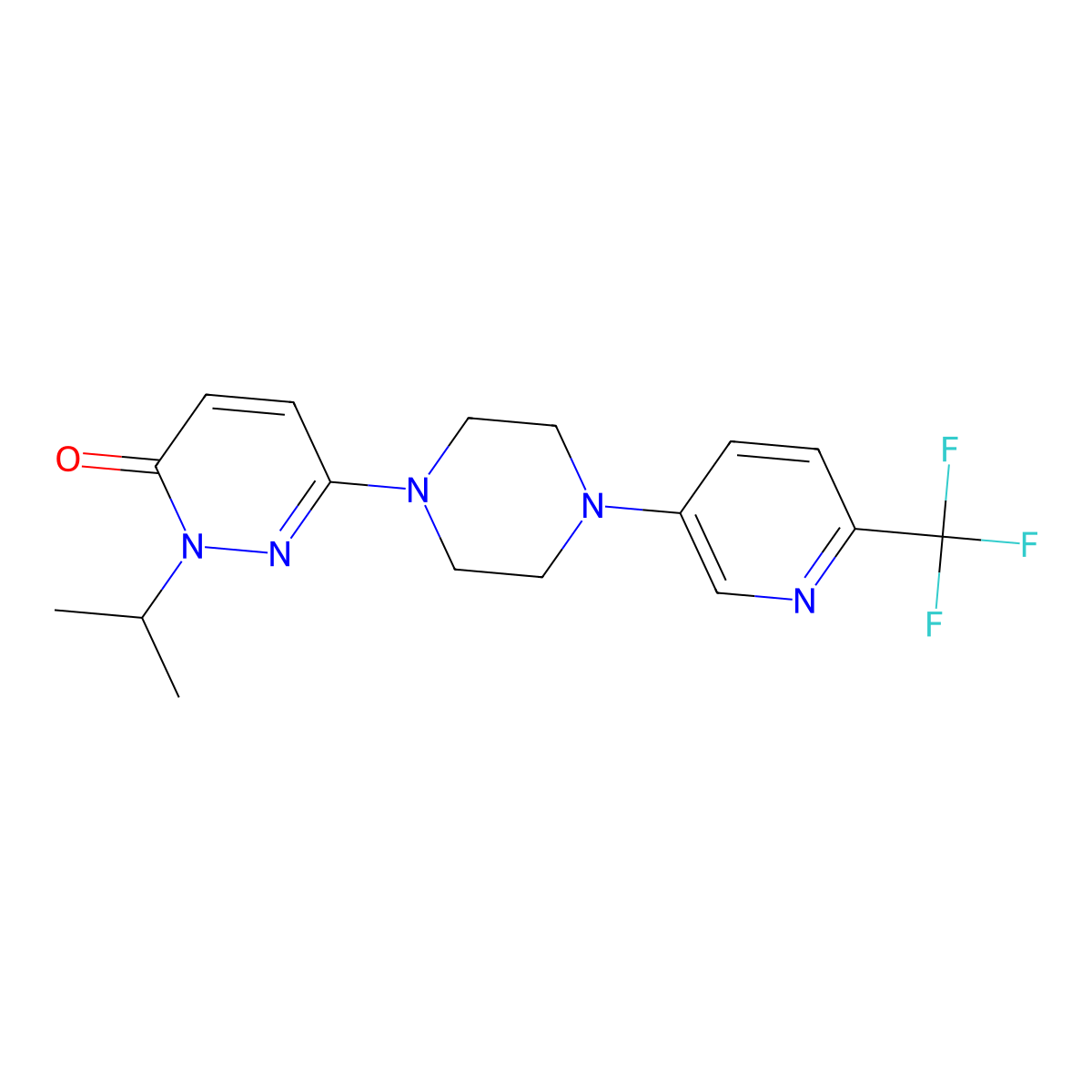 2-(Propan-2-yl)-6-{4-[6-(trifluoromethyl)pyridin-3-yl]piperazin-1-yl}-2,3-dihydropyridazin-3-one molecular structure, CAS 2770628-34-5