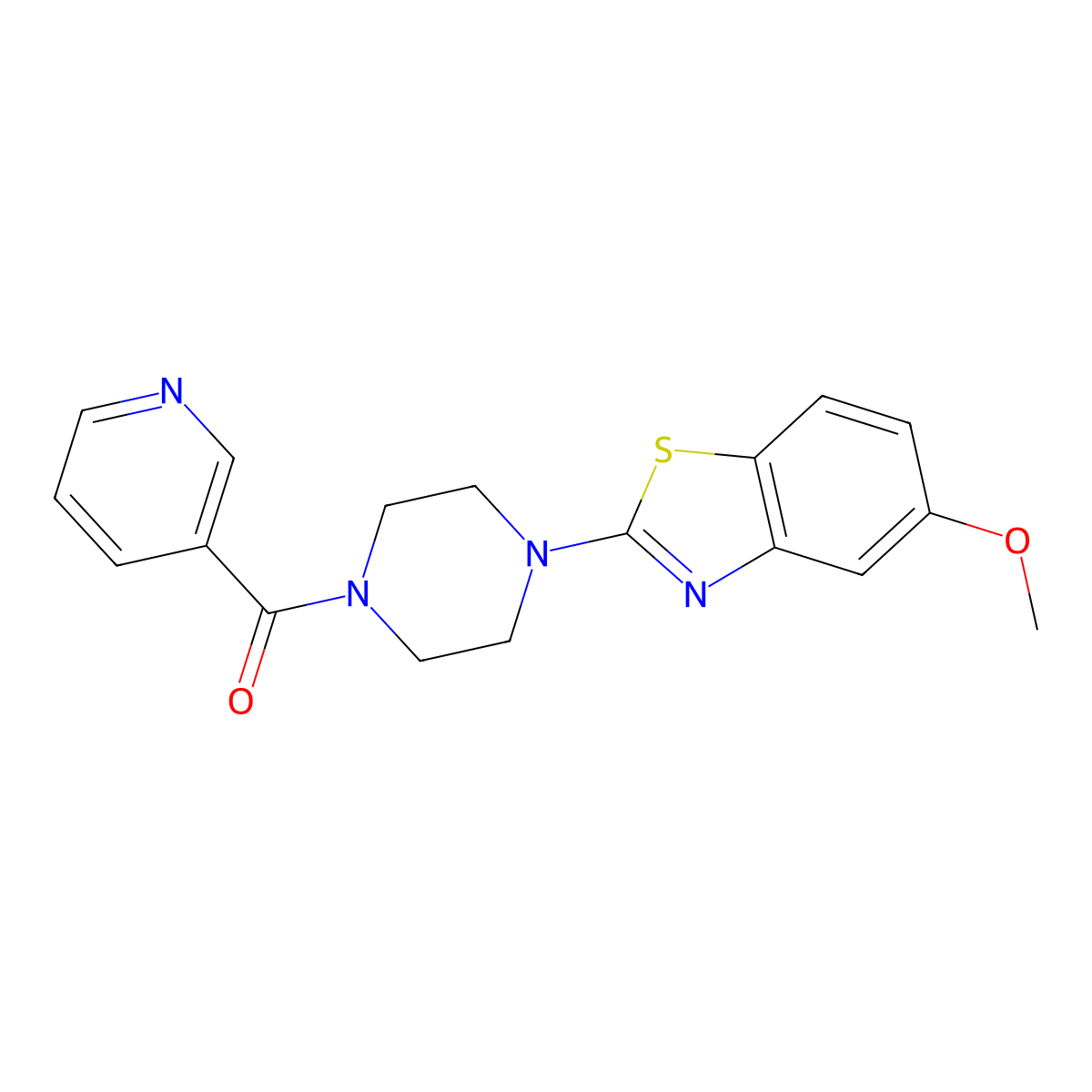 5-Methoxy-2-[4-(pyridine-3-carbonyl)piperazin-1-yl]-1,3-benzothiazole molecular structure, CAS 2770628-36-7