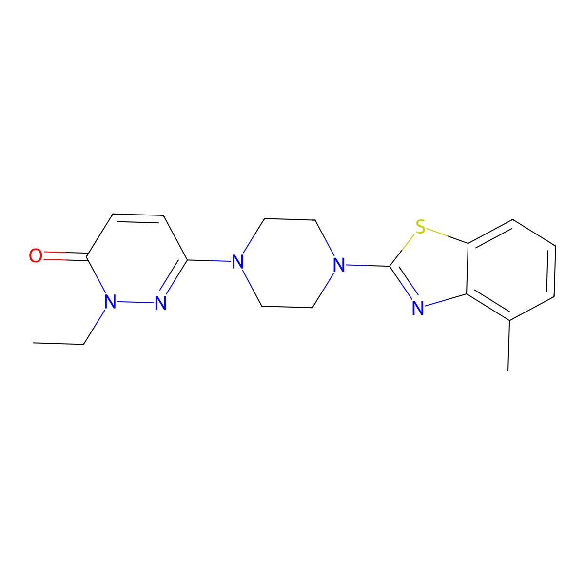 2-Ethyl-6-[4-(4-methyl-1,3-benzothiazol-2-yl)piperazin-1-yl]-2,3-dihydropyridazin-3-one molecular structure, CAS 2770628-37-8