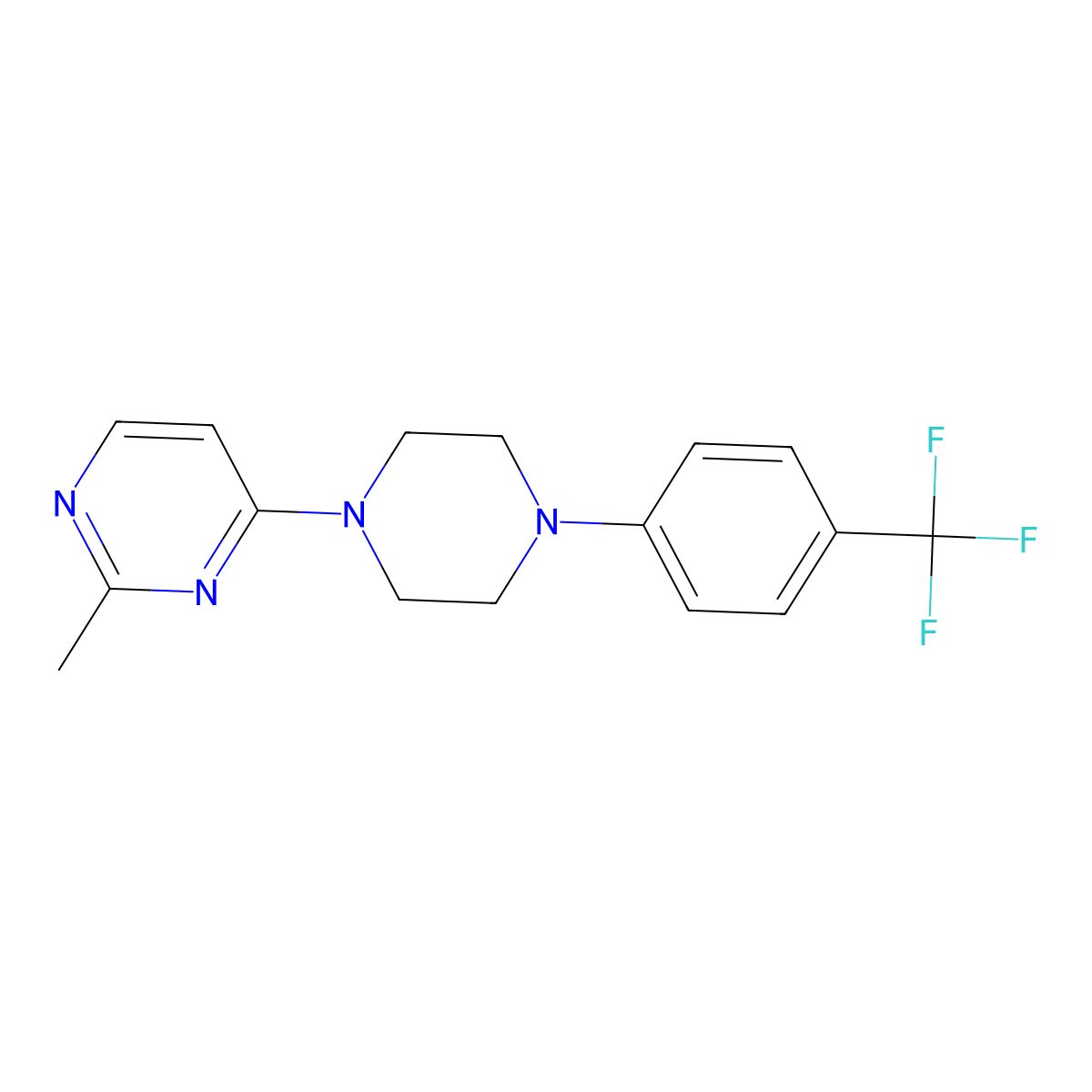2-Methyl-4-{4-[4-(trifluoromethyl)phenyl]piperazin-1-yl}pyrimidine molecular structure, CAS 2770628-41-4