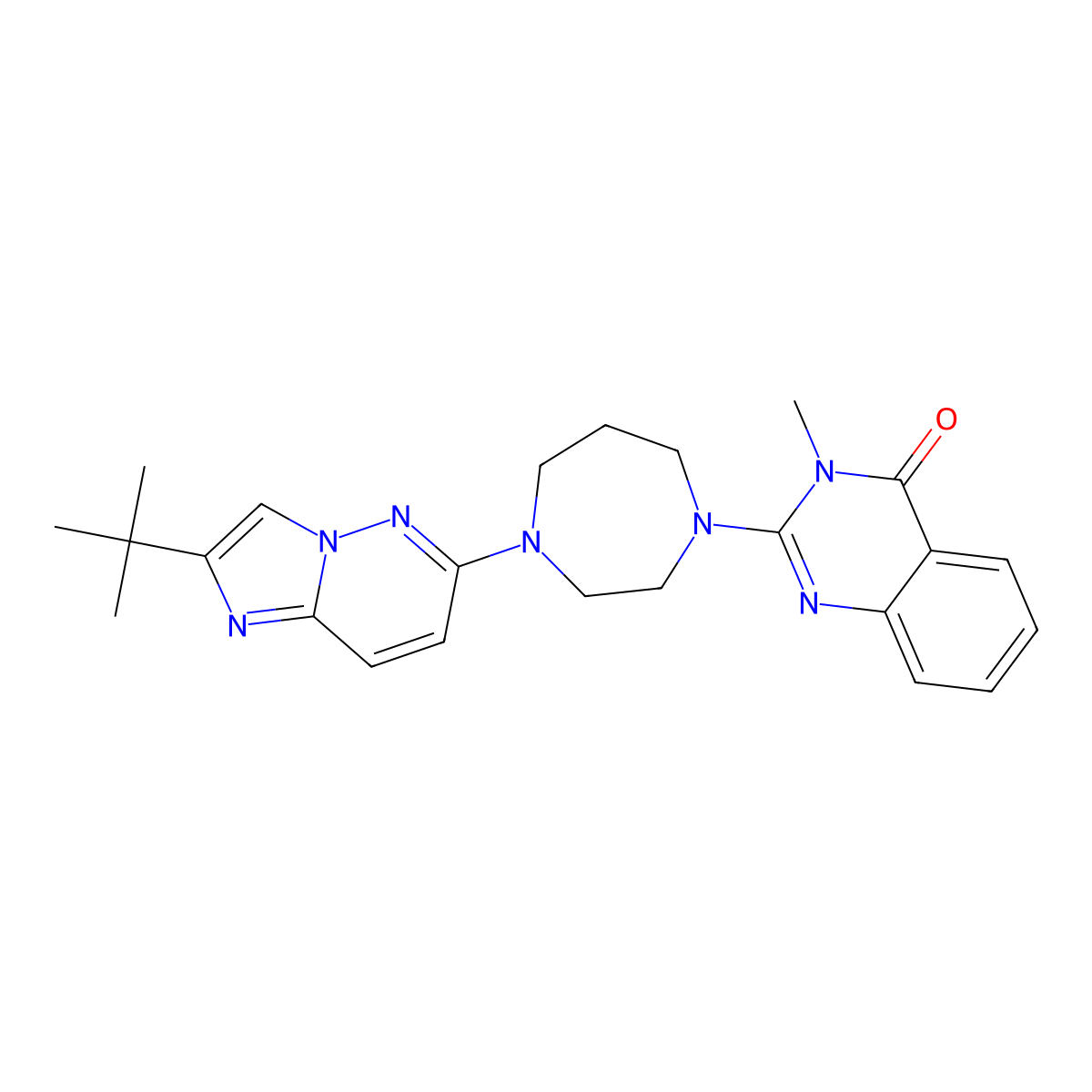 2-(4-{2-Tert-butylimidazo[1,2-b]pyridazin-6-yl}-1,4-diazepan-1-yl)-3-methyl-3,4-dihydroquinazolin-4-one molecular structure, CAS 2770628-46-9