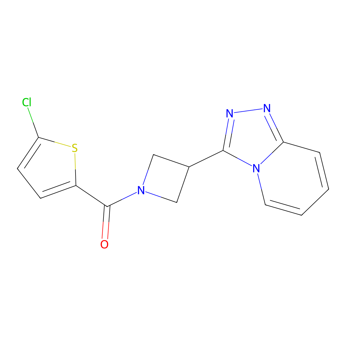 1-(5-Chlorothiophene-2-carbonyl)-3-{[1,2,4]triazolo[4,3-a]pyridin-3-yl}azetidine molecular structure, CAS 2770628-57-2
