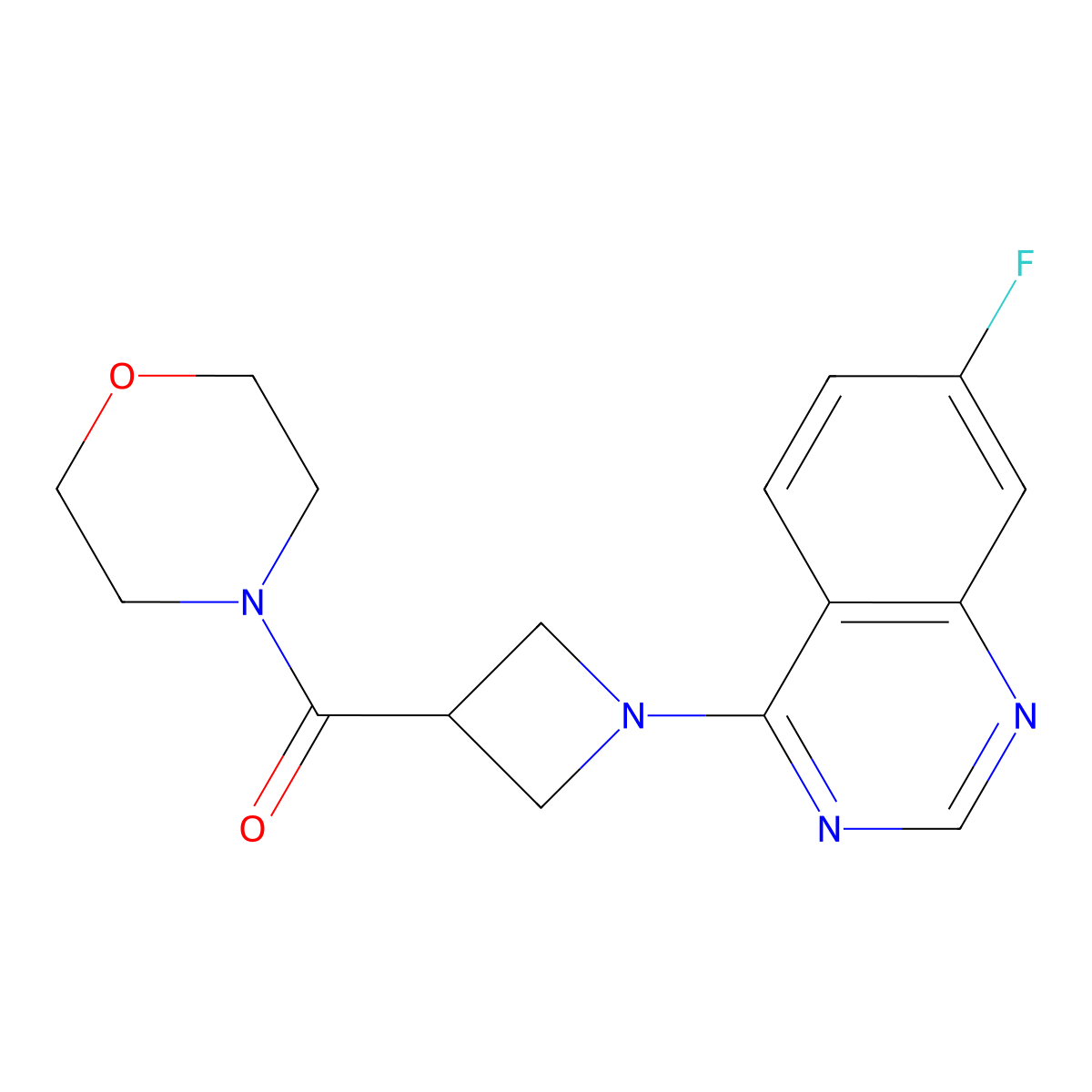 7-Fluoro-4-[3-(morpholine-4-carbonyl)azetidin-1-yl]quinazoline molecular structure, CAS 2770628-79-8