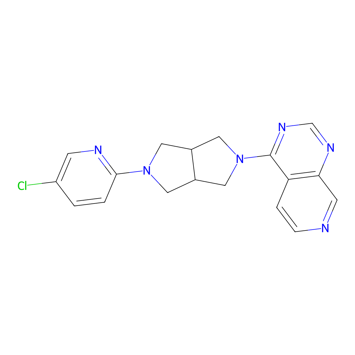 5-Chloro-2-(5-{pyrido[3,4-d]pyrimidin-4-yl}-octahydropyrrolo[3,4-c]pyrrol-2-yl)pyridine molecular structure, CAS 2770628-84-5