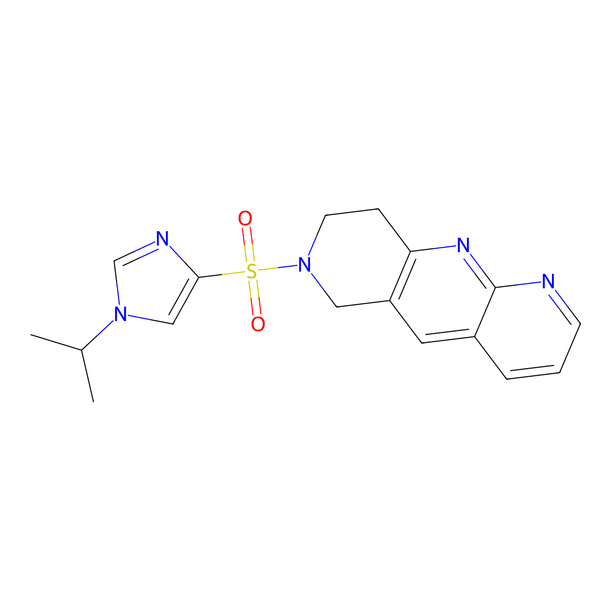 1-(propan-2-yl)-4-{6H,7H,8H,9H-pyrido[2,3-b]1,6-naphthyridine-7-sulfonyl}-1H-imidazole molecular structure, CAS 2770628-89-0