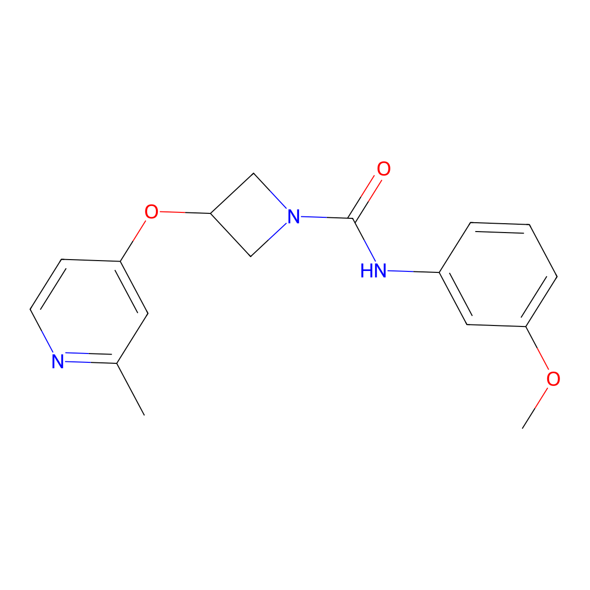 N-(3-methoxyphenyl)-3-[(2-methylpyridin-4-yl)oxy]azetidine-1-carboxamide molecular structure, CAS 2770628-90-3