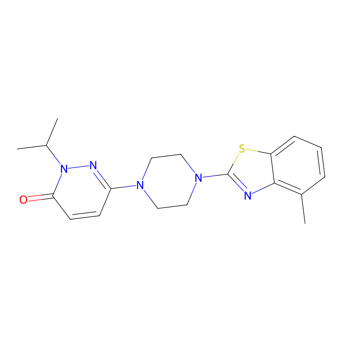 6-[4-(4-Methyl-1,3-benzothiazol-2-yl)piperazin-1-yl]-2-(propan-2-yl)-2,3-dihydropyridazin-3-one molecular structure, CAS 2770629-09-7