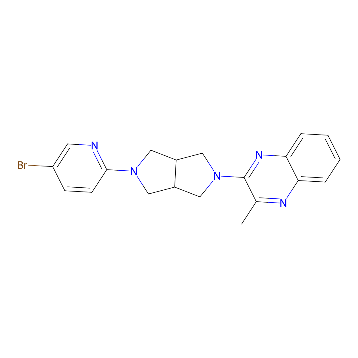 2-[5-(5-Bromopyridin-2-yl)-octahydropyrrolo[3,4-c]pyrrol-2-yl]-3-methylquinoxaline molecular structure, CAS 2770629-14-4