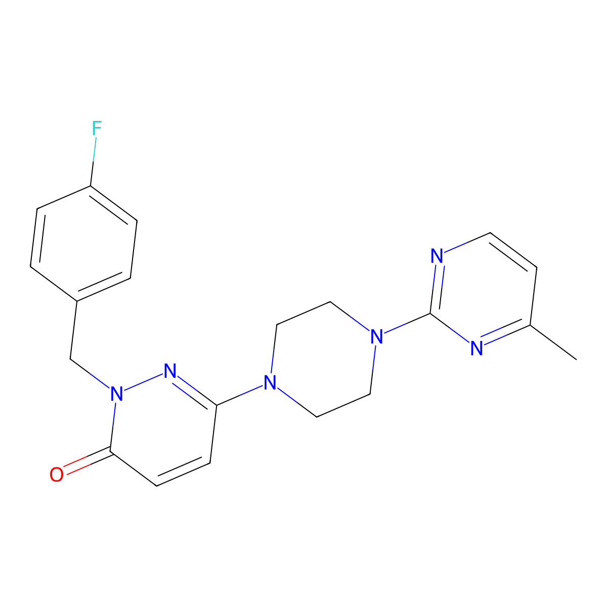 2-[(4-Fluorophenyl)methyl]-6-[4-(4-methylpyrimidin-2-yl)piperazin-1-yl]-2,3-dihydropyridazin-3-one molecular structure, CAS 2770629-16-6