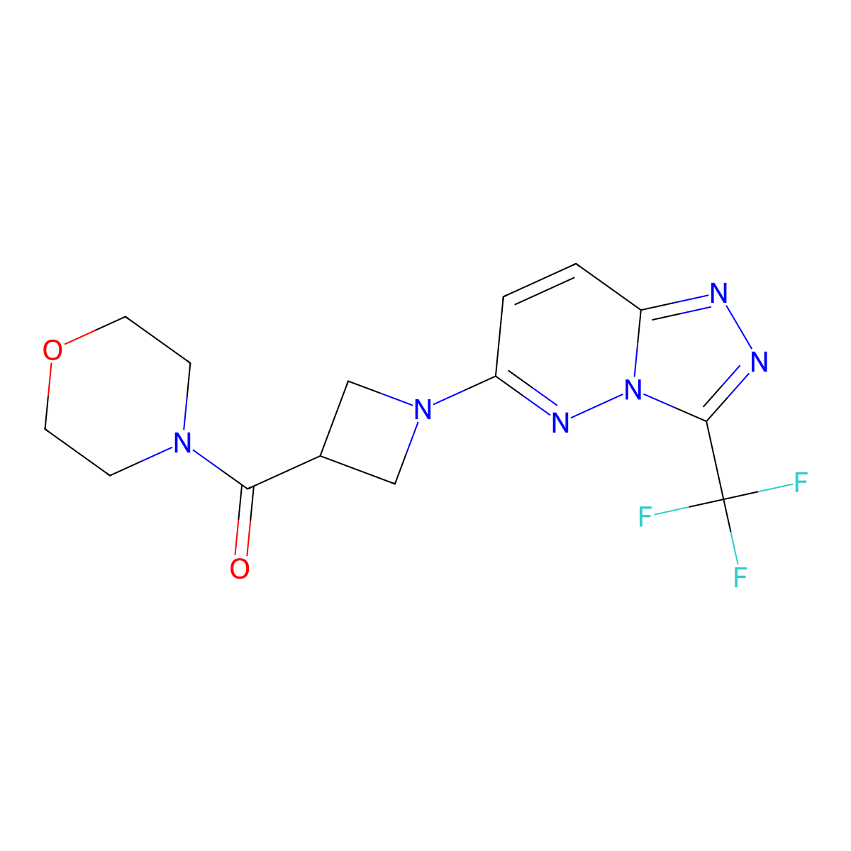 4-{1-[3-(Trifluoromethyl)-[1,2,4]triazolo[4,3-b]pyridazin-6-yl]azetidine-3-carbonyl}morpholine molecular structure, CAS 2770629-29-1