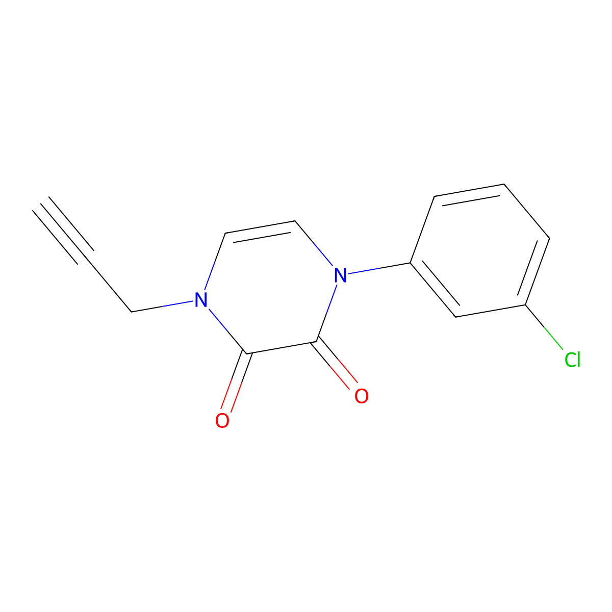 1-(3-Chlorophenyl)-4-(prop-2-yn-1-yl)-1,2,3,4-tetrahydropyrazine-2,3-dione molecular structure, CAS 2770629-31-5