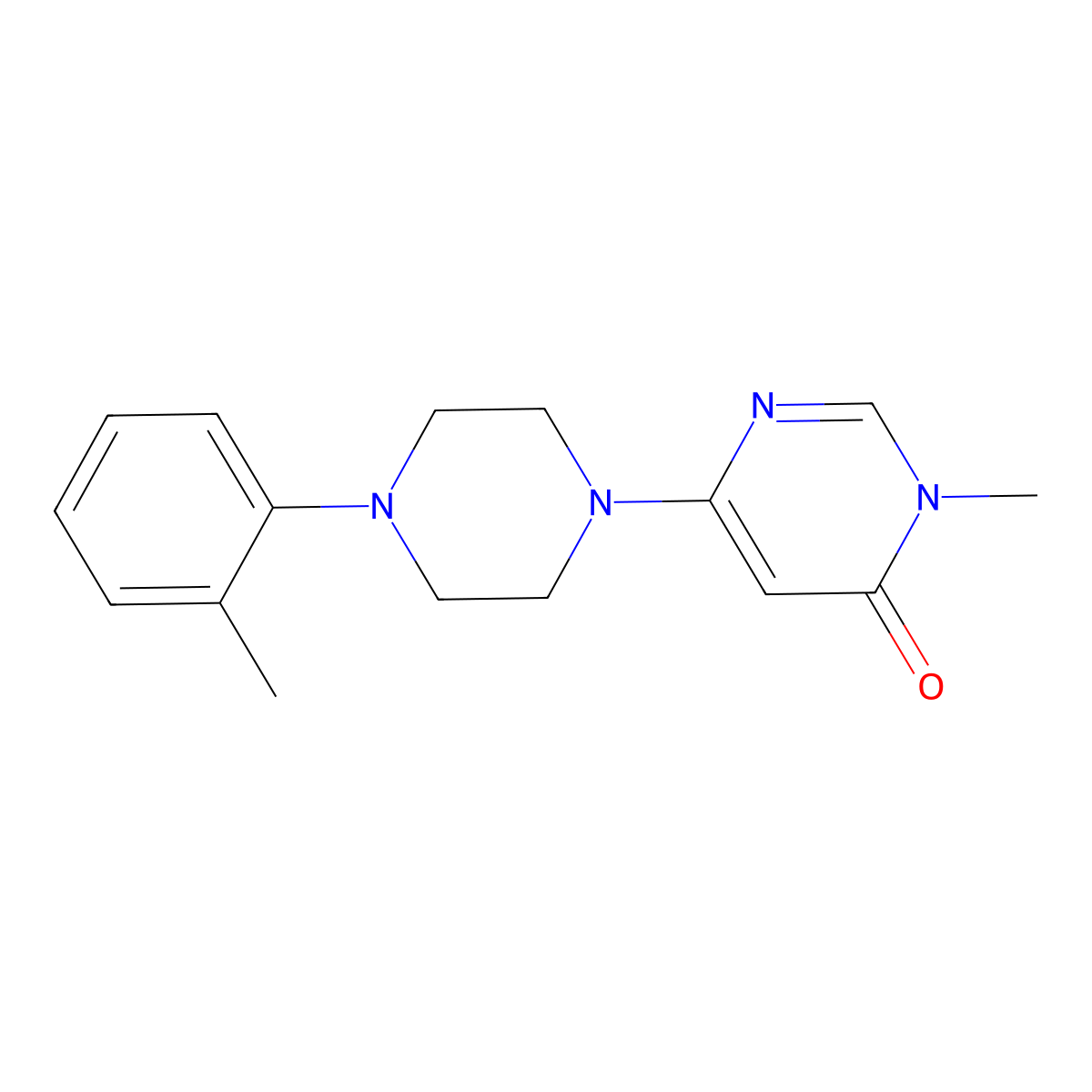 3-Methyl-6-[4-(2-methylphenyl)piperazin-1-yl]-3,4-dihydropyrimidin-4-one molecular structure, CAS 2770629-34-8