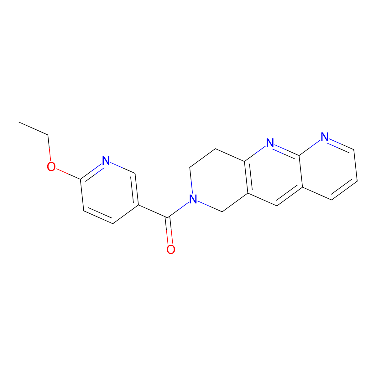 2-ethoxy-5-{6H,7H,8H,9H-pyrido[2,3-b]1,6-naphthyridine-7-carbonyl}pyridine molecular structure, CAS 2770629-37-1