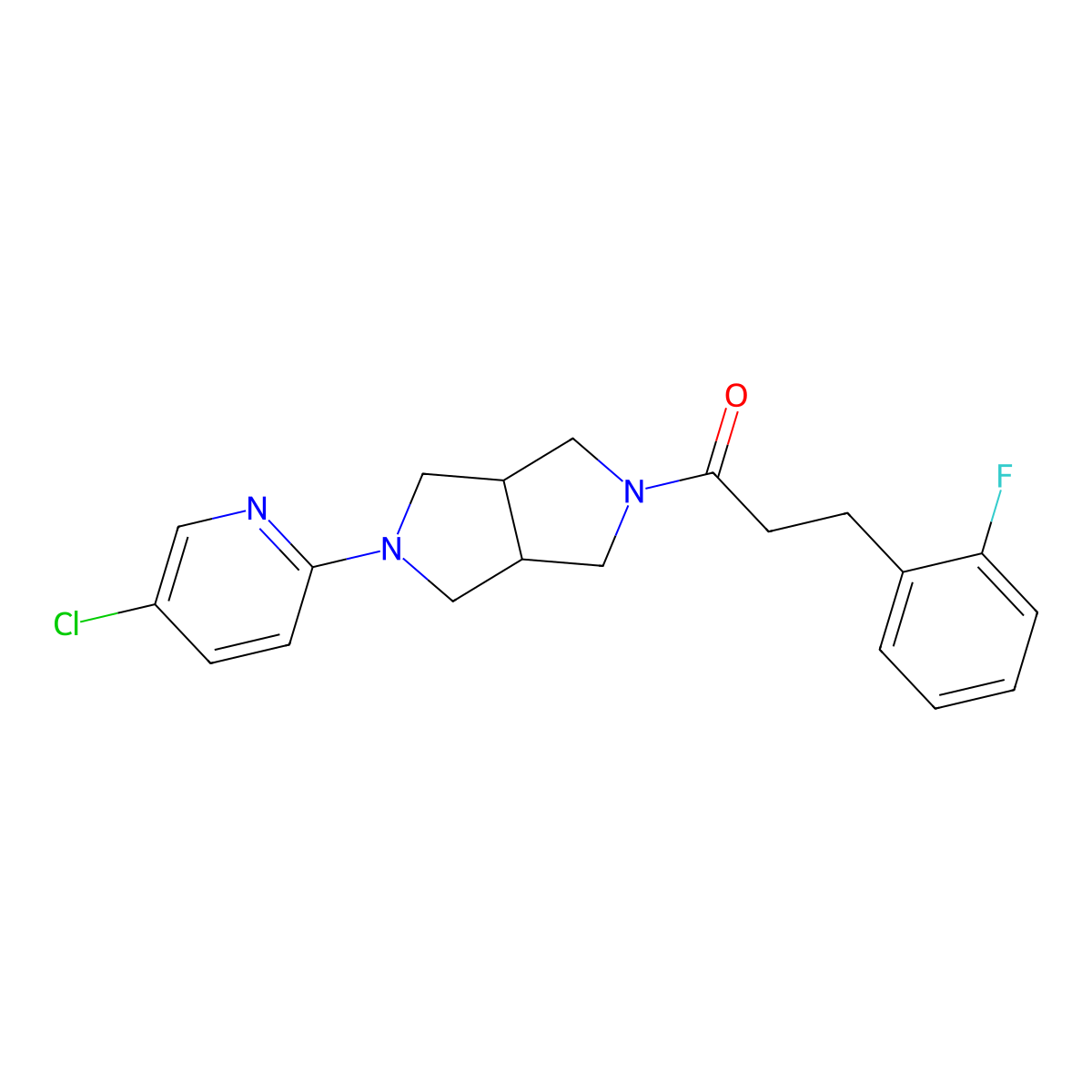 1-[5-(5-Chloropyridin-2-yl)-octahydropyrrolo[3,4-c]pyrrol-2-yl]-3-(2-fluorophenyl)propan-1-one molecular structure, CAS 2770629-39-3